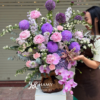 Tiểu cảnh hoa nhập khẩu tone tím cao cấp tặng vợ yêu