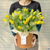 Hộp hoa tulip vàng nhập khẩu Hà Lan tặng sinh nhật Bố